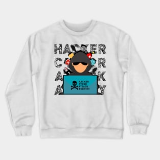 Hacker Cyber Attack Activity Black Version Crewneck Sweatshirt